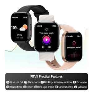 Health & Fitness Smartwatch - Black